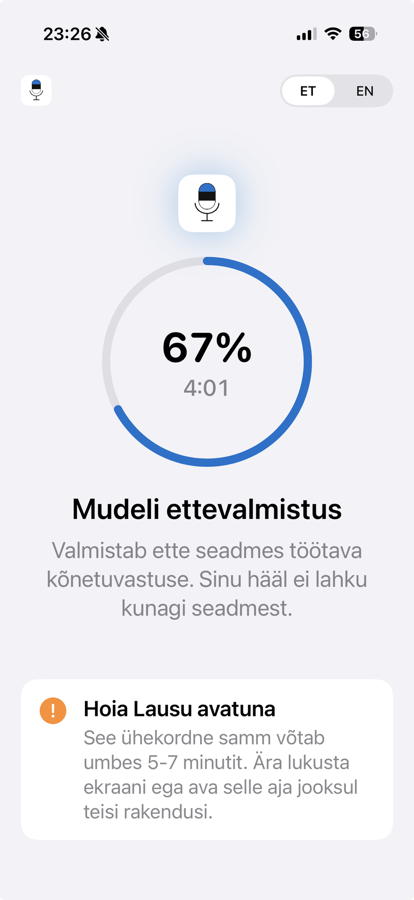 Lausu valmistab eestikeelse mudeli seadmes ette